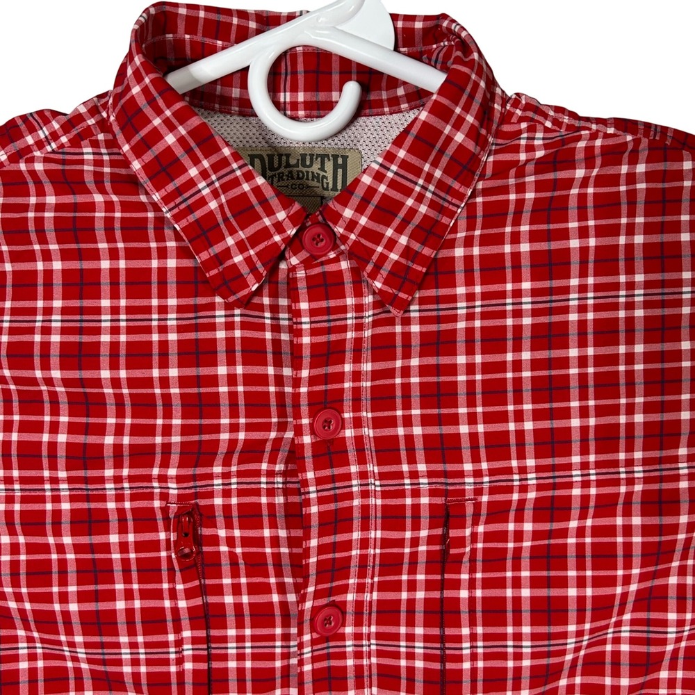 Duluth Trading‎ Co Men's Medium Red Plaid Button Down Long Sleeve Shirt